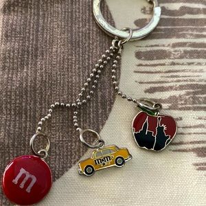 2011 Lady Liberty Big Apple,  Yellow Cab & Red M&M’s Charms New York Keychain